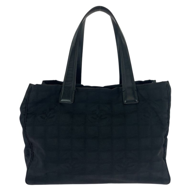 Chanel New Travel Line New Toto MM Black Gold Tote Shoulder Bag