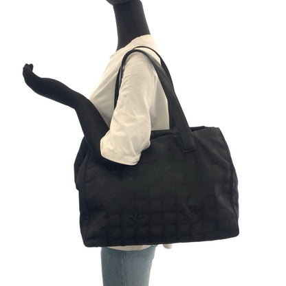 Chanel New Travel Line New Toto MM Black Gold Tote Shoulder Bag
