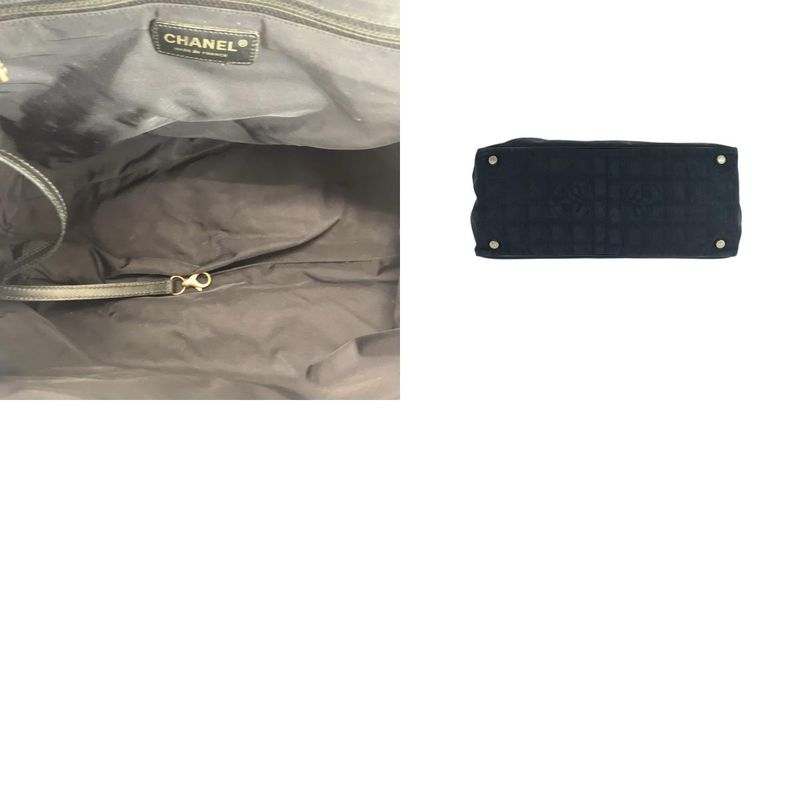 Chanel New Travel Line New Toto MM Black Gold Tote Shoulder Bag