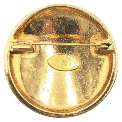 Chanel Quilted CC Logo Gold Metal Brooch