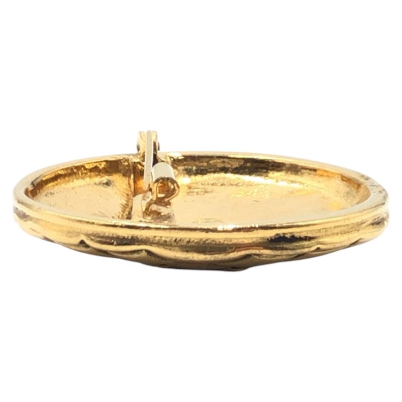 Chanel Quilted CC Logo Gold Metal Brooch