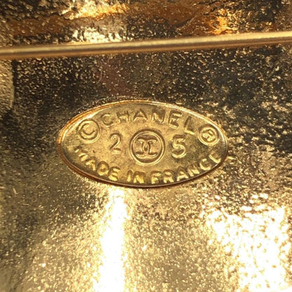 Chanel Quilted CC Logo Gold Metal Brooch