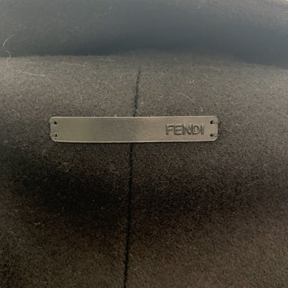 Fendi 12 XS Black Wool Rayon Peacoat Frill Coat Semi Long Half Kids
