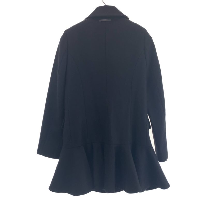 Fendi 12 XS Black Wool Rayon Peacoat Frill Coat Semi Long Half Kids