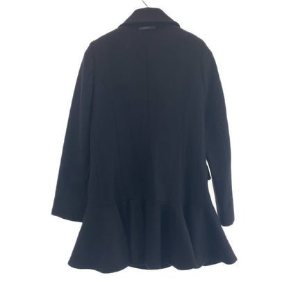 Fendi 12 XS Black Wool Rayon Peacoat Frill Coat Semi Long Half Kids