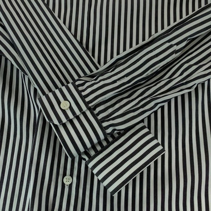 Versace Medusa 39 Gray White Cotton Long Sleeve Shirt Striped