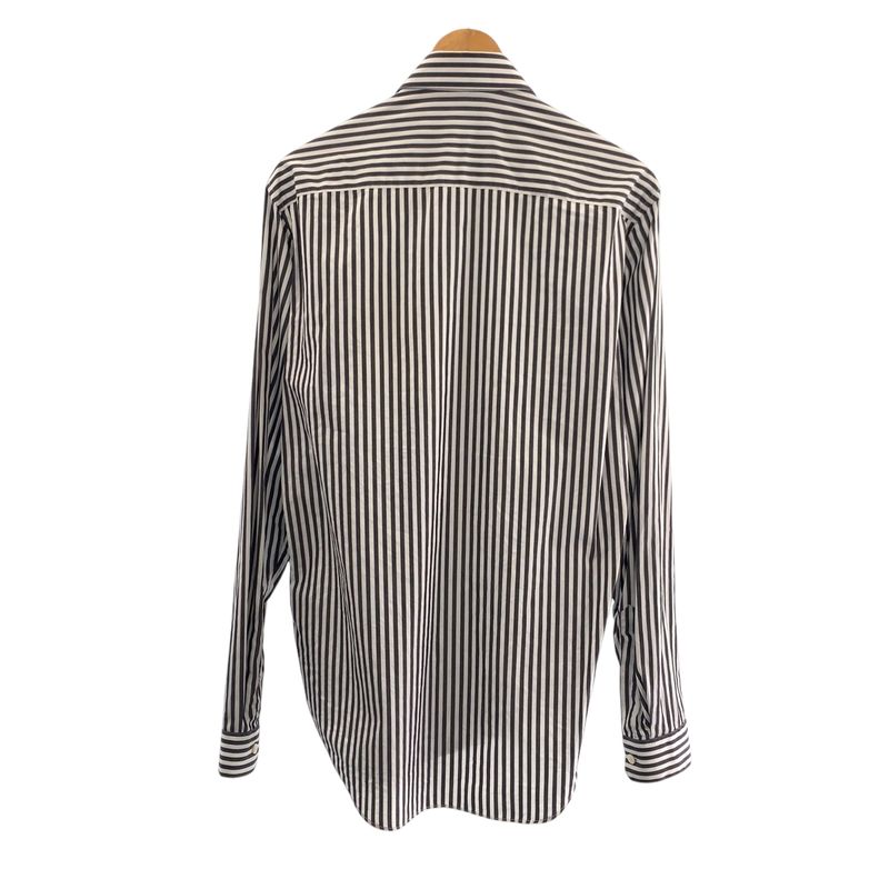 Versace Medusa 39 Gray White Cotton Long Sleeve Shirt Striped