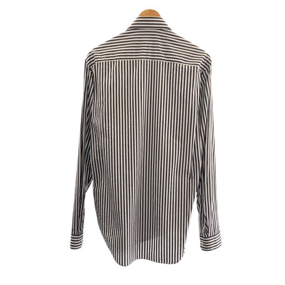 Versace Medusa 39 Gray White Cotton Long Sleeve Shirt Striped