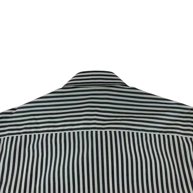 Versace Medusa 39 Gray White Cotton Long Sleeve Shirt Striped