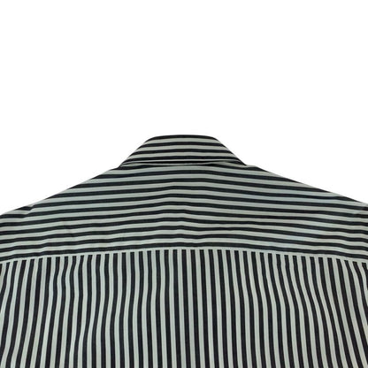 Versace Medusa 39 Gray White Cotton Long Sleeve Shirt Striped