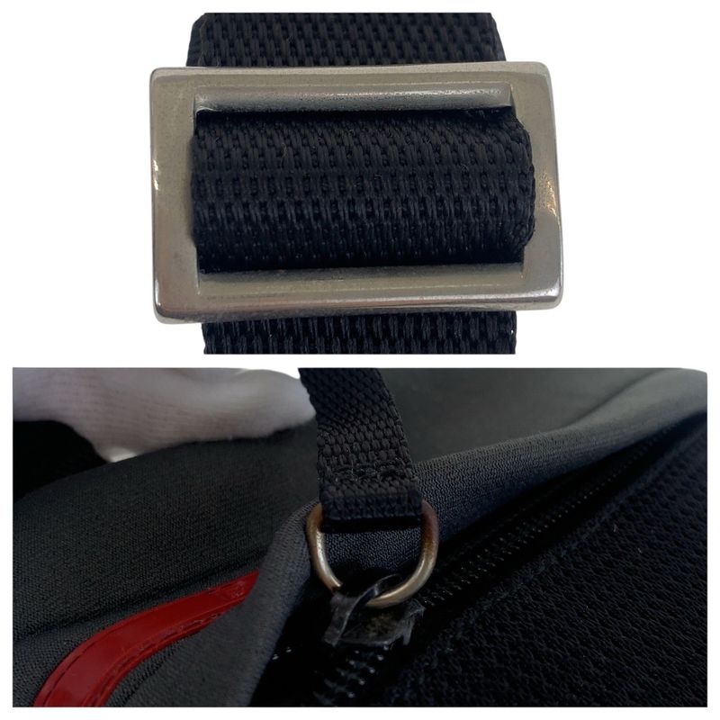 Prada Sports Black Gray Silver Nylon Shoulder Bag Pochette