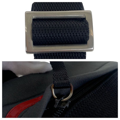Prada Sports Black Gray Silver Nylon Shoulder Bag Pochette