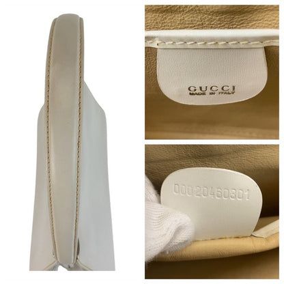 Gucci White Silver Leather Handbag