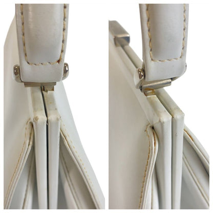 Gucci White Silver Leather Handbag