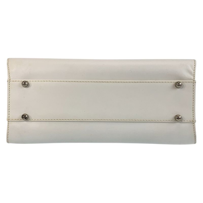 Gucci White Silver Leather Handbag