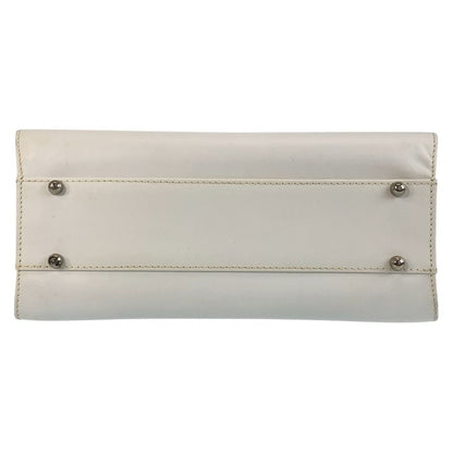 Gucci White Silver Leather Handbag