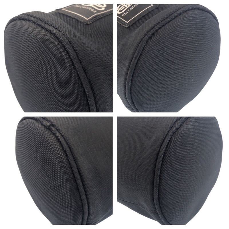 Balenciaga Black Canvas Shoulder Bag Drink Holder Bottle