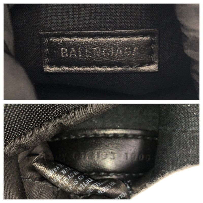 Balenciaga Black Canvas Shoulder Bag Drink Holder Bottle