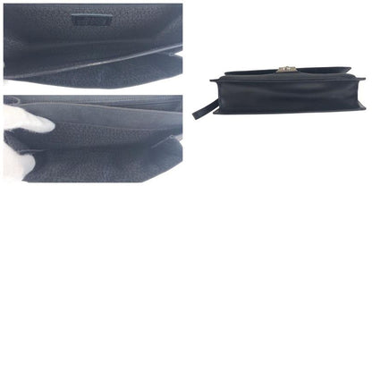Versace Medusa Dial Lock Black Silver Leather Clutch