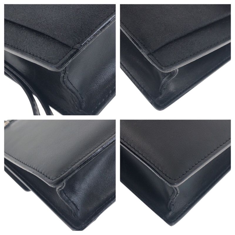Versace Medusa Dial Lock Black Silver Leather Clutch