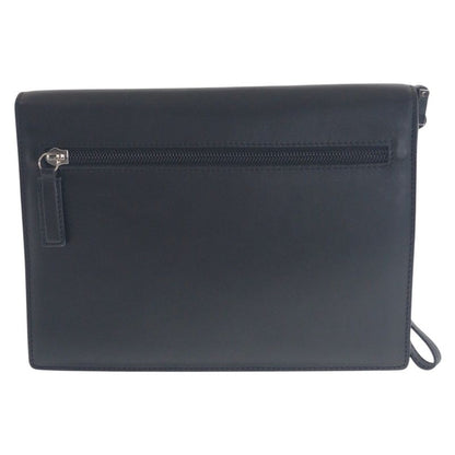 Versace Medusa Dial Lock Black Silver Leather Clutch