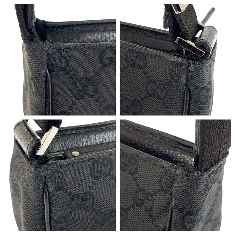 Gucci Black Silver GG Canvas Handbag