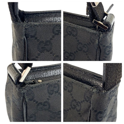 Gucci Black Silver GG Canvas Handbag