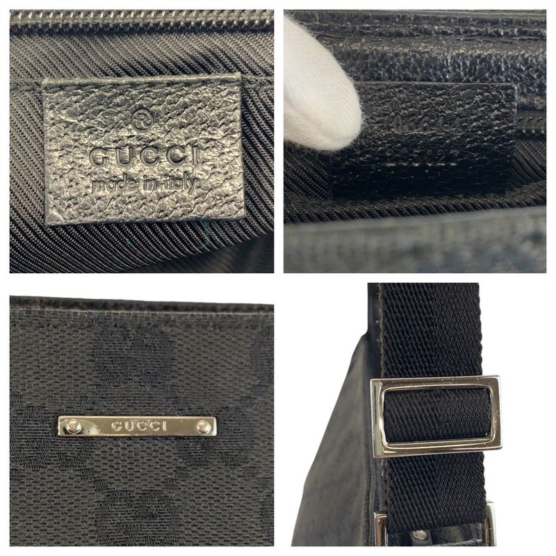 Gucci Black Silver GG Canvas Handbag