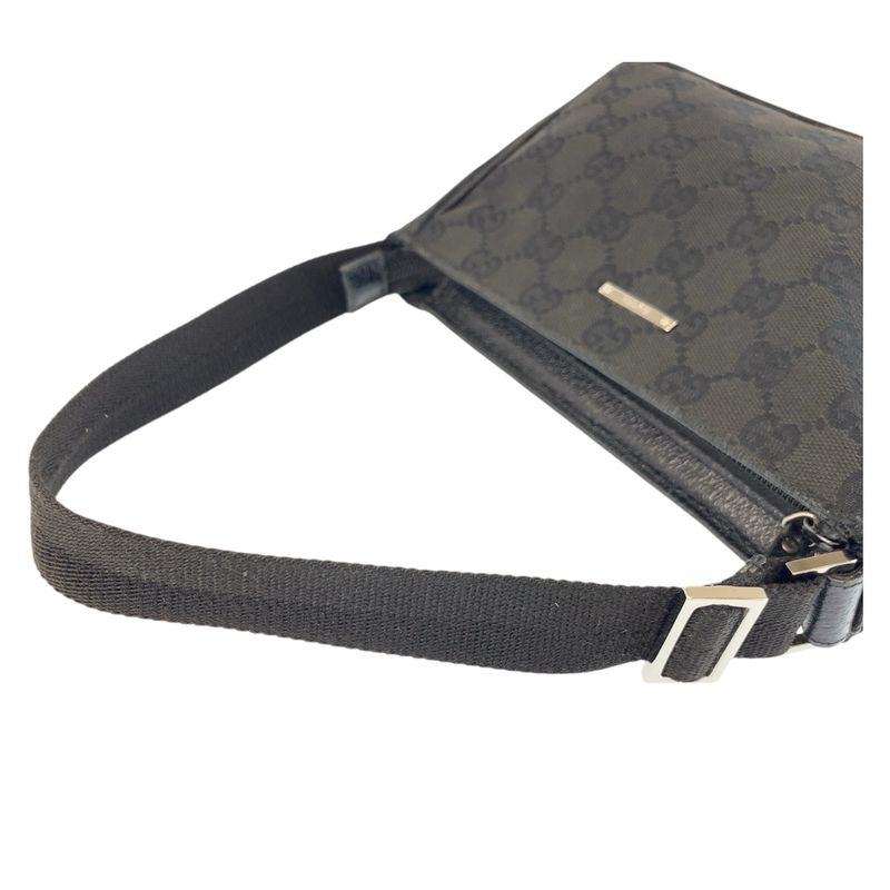 Gucci Black Silver GG Canvas Handbag