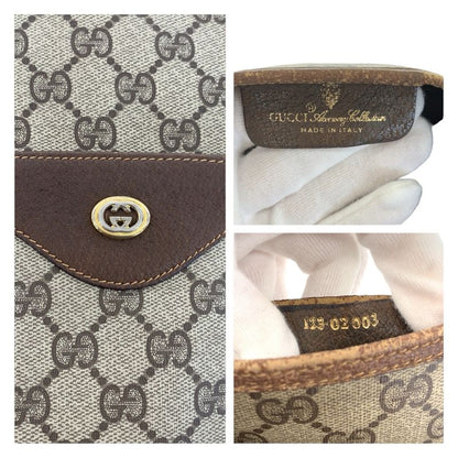 Gucci Vintage Sherry Line Beige Brown GG Supreme Canvas Leather 123 02 003 Tote