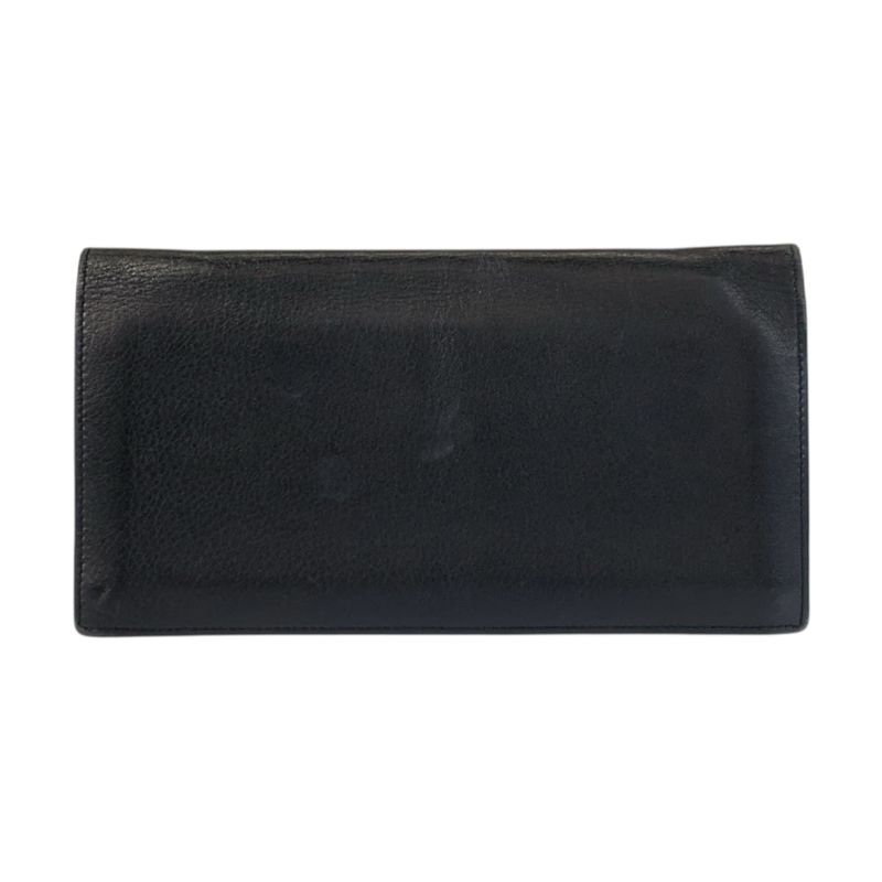 Cartier Must Line Black Gold Silver Leather Wallet