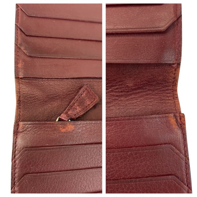Cartier Must Line Black Gold Silver Leather Wallet