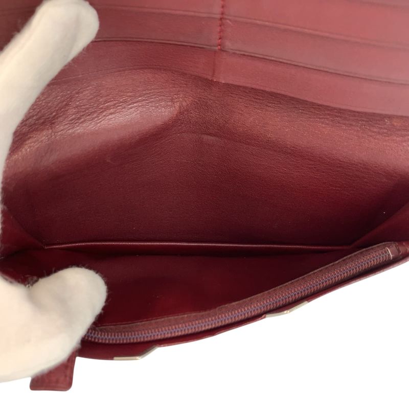 Cartier Must Line Black Gold Silver Leather Wallet
