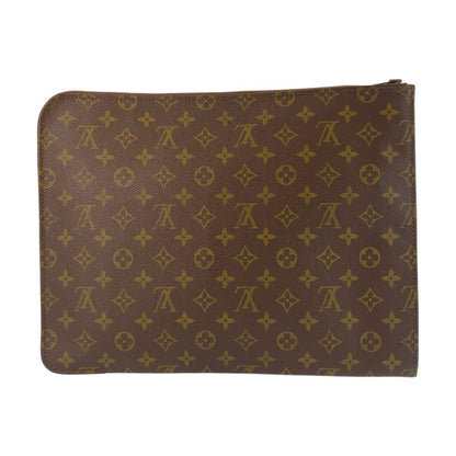 Louis Vuitton Monogram Posh Document Case Brown Clutch