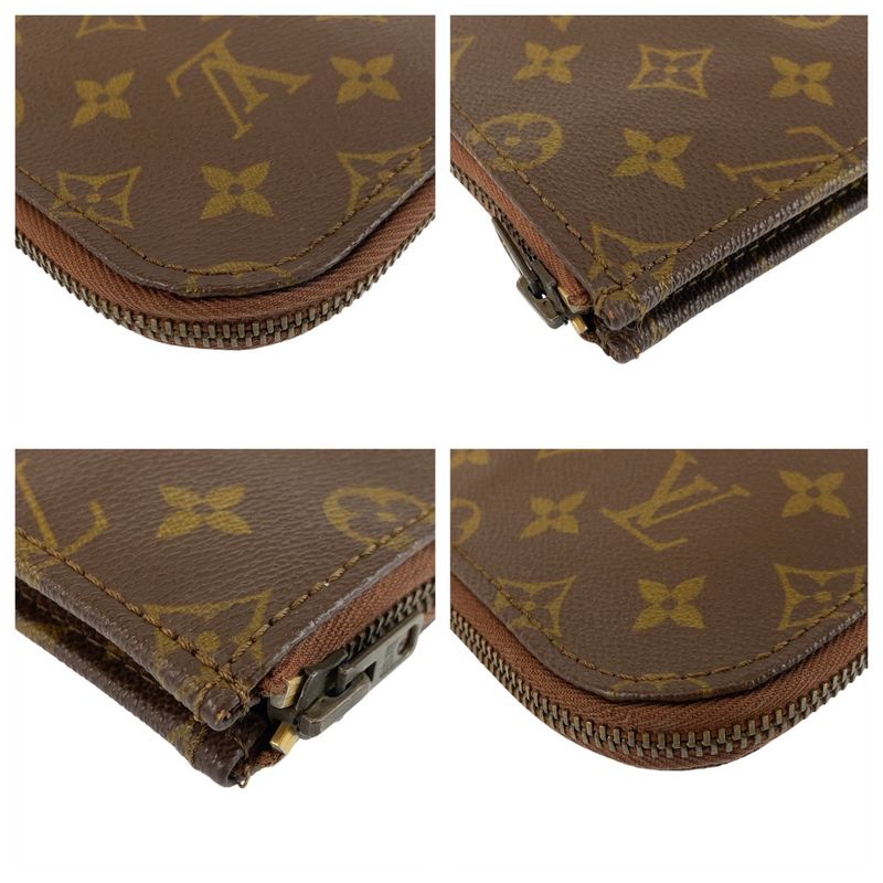 Louis Vuitton Monogram Posh Document Case Brown Clutch