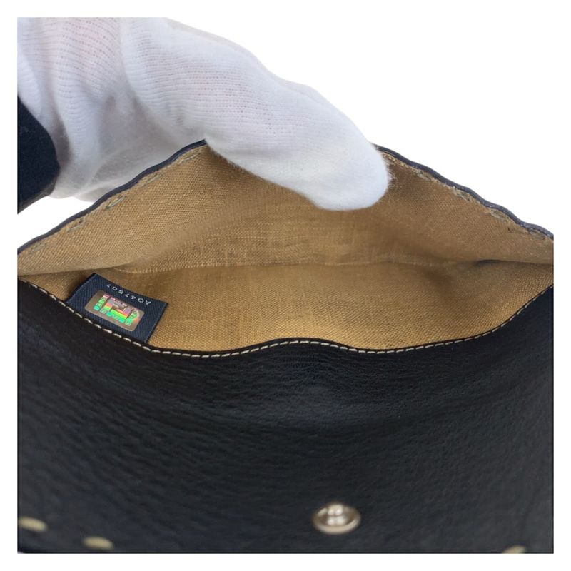 Fendi Selleria Black Silver Leather Wallet Folding