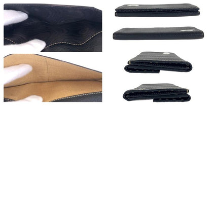 Fendi Selleria Black Silver Leather Wallet Folding