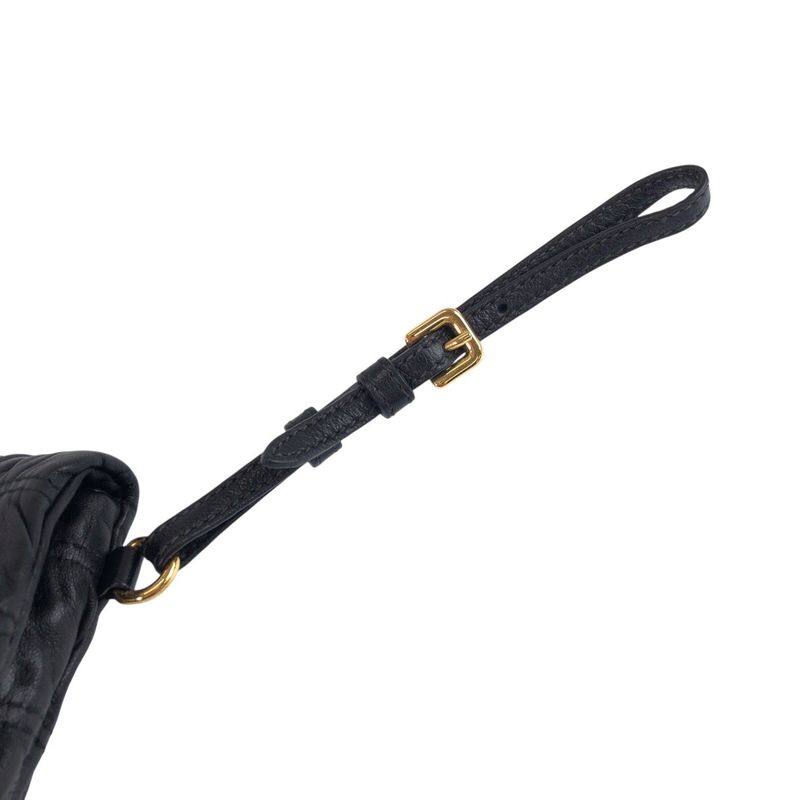 Prada Black Gold Leather 53 Clutch Pouch