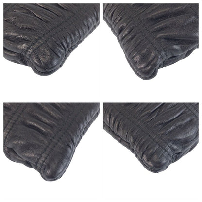 Prada Black Gold Leather 53 Clutch Pouch