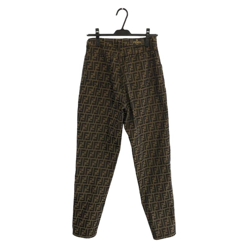 Fendi Zucca 29 Inch Brown Polyester Cotton Pants