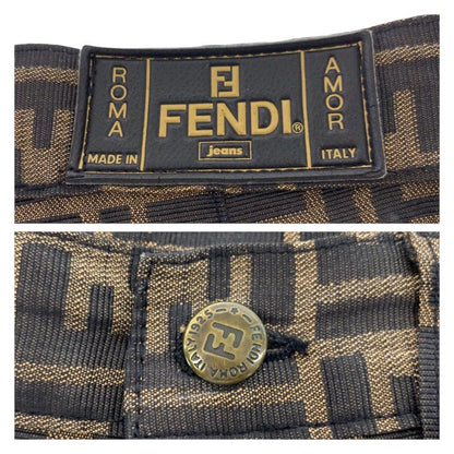Fendi Zucca 29 Inch Brown Polyester Cotton Pants