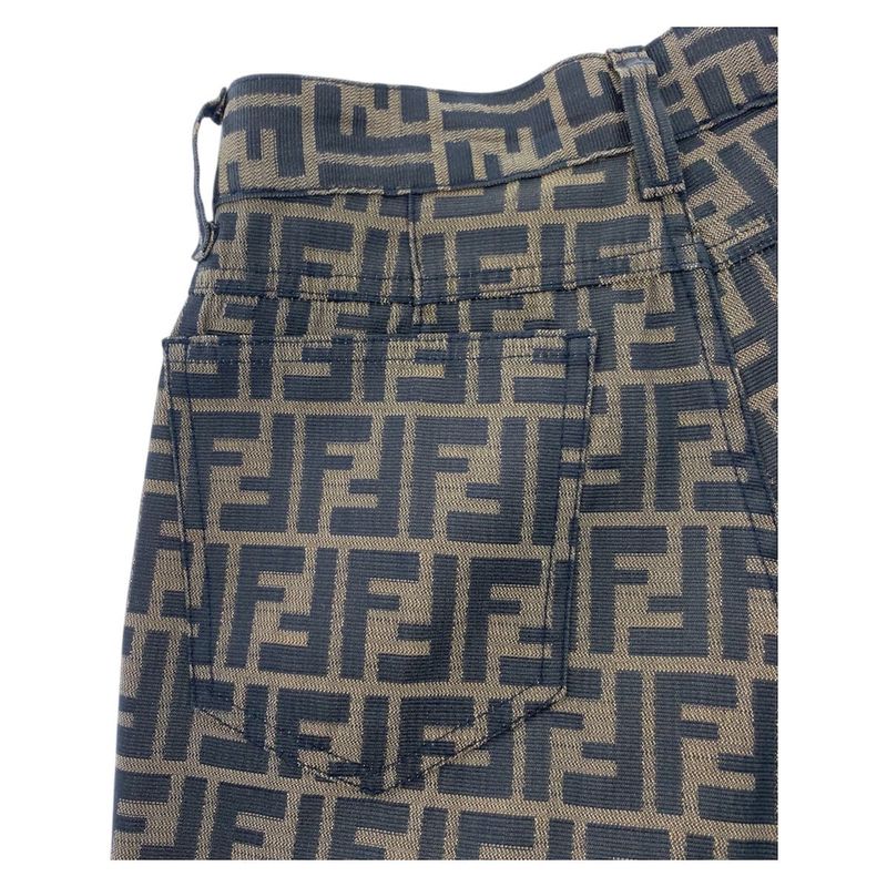 Fendi Zucca 29 Inch Brown Polyester Cotton Pants