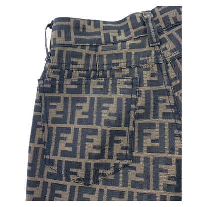 Fendi Zucca 29 Inch Brown Polyester Cotton Pants