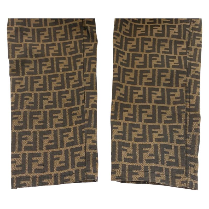 Fendi Zucca 29 Inch Brown Polyester Cotton Pants