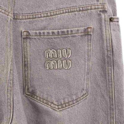 Miu Miu Miu Denim Pants Jeans Cutoff Straight Gray