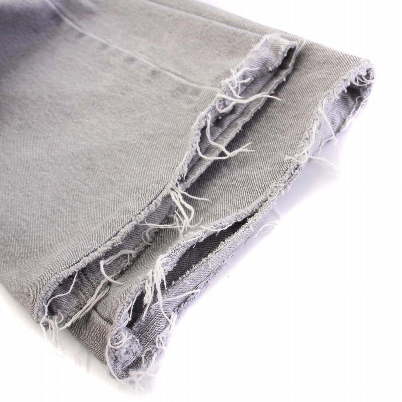 Miu Miu Miu Denim Pants Jeans Cutoff Straight Gray