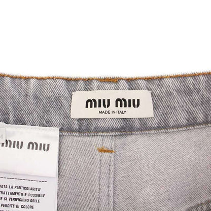 Miu Miu Miu Denim Pants Jeans Cutoff Straight Gray