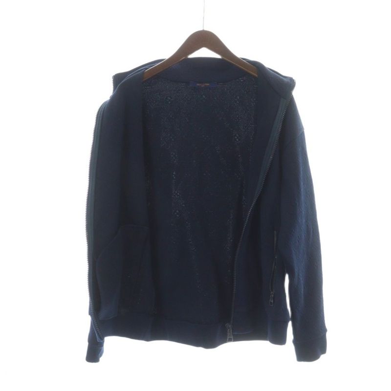 Louis Vuitton Monogram Jacquard Full Zip Track Over Jacket Xhm L Navy