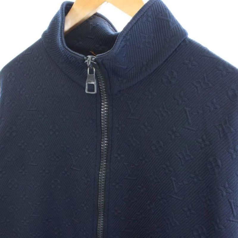 Louis Vuitton Monogram Jacquard Full Zip Track Over Jacket Xhm L Navy