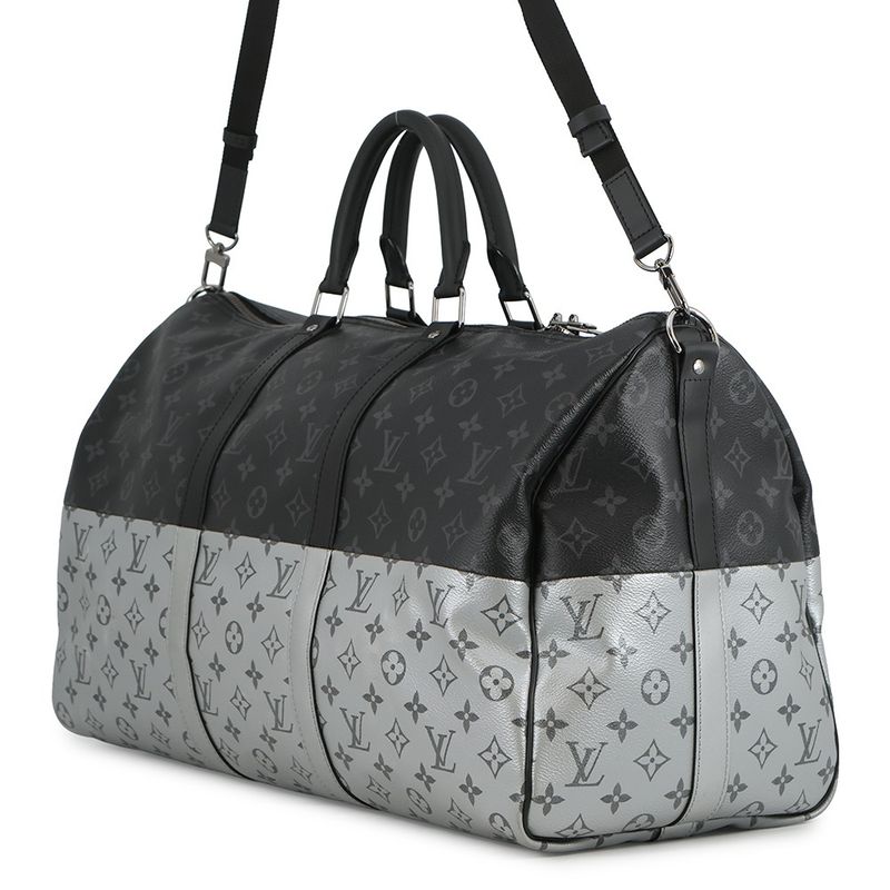Louis Vuitton Boston Bag Monogram Eclipse Split Keepall Bandouliere 50 2-Way